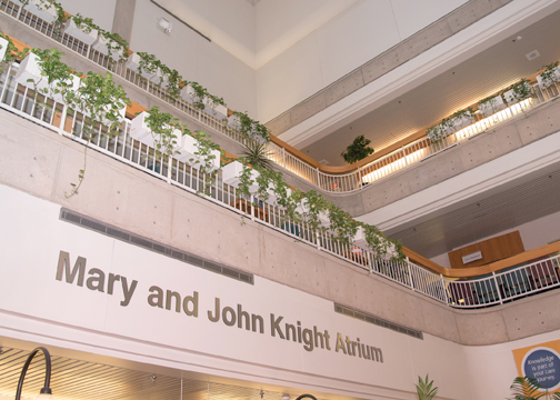 The atrium at LHSC's London Regional Cancer Program has been named in honour of Mary and John Knight, in recognition of their $5.25 million estate gift.